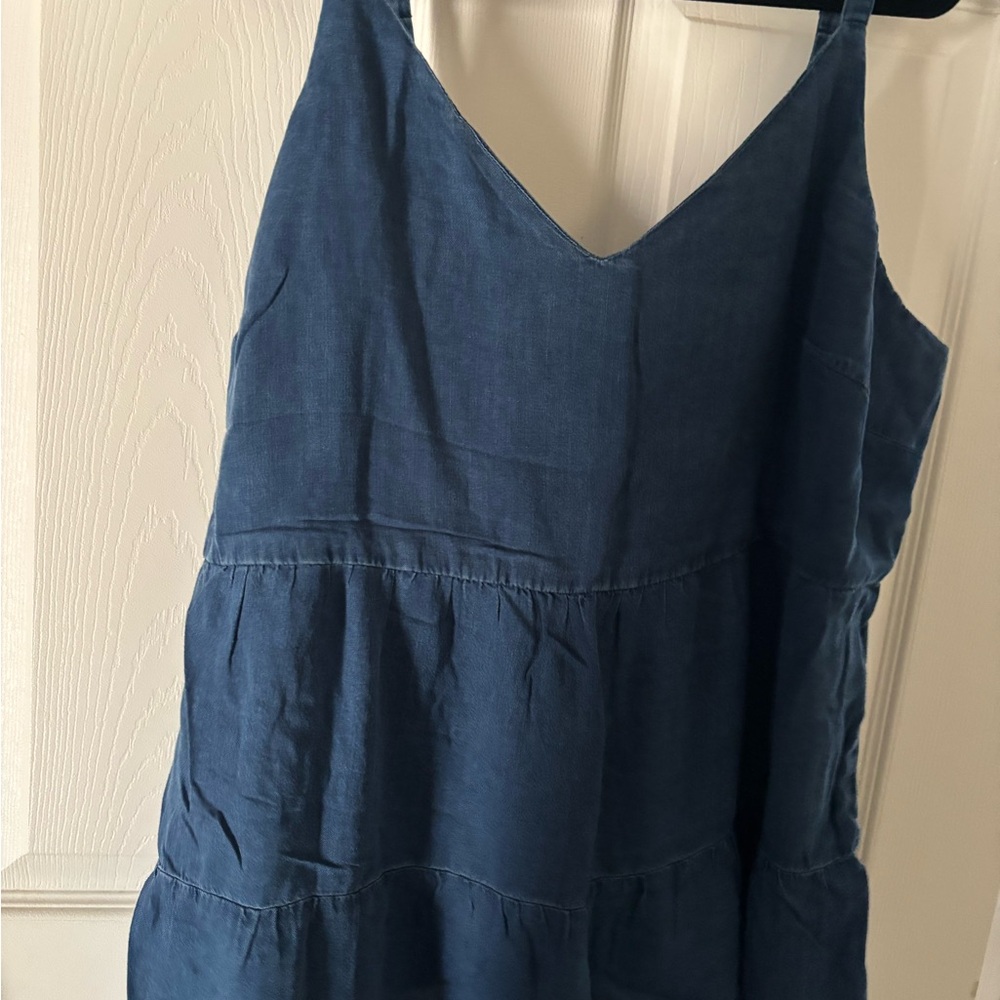Old Navy Navy Blue Textured Dress